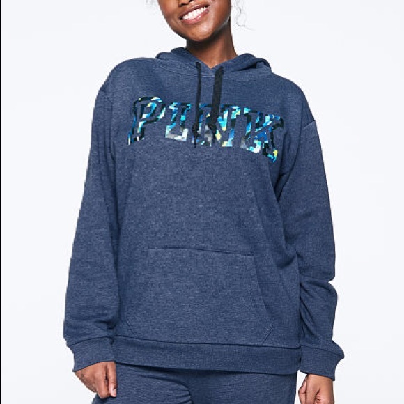 PINK Victoria's Secret Tops - 💗VS PINK ENSIGN STATIC TIE DYE PULLOVER HOODIE